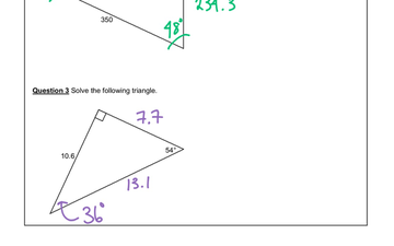 solving right triangles problems with answers