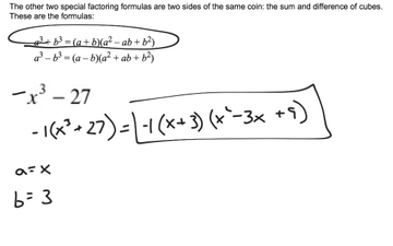 2 terms sum and difference of cubes section 4 | Educreations