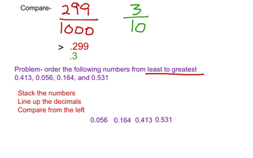 M1 L6 Compare Decimal Fractions To The Thousandths | Educreations