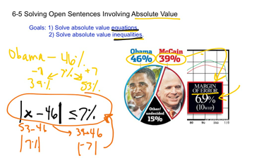6-5 Solving Open Sentences Involving Absolute Value | Educreations