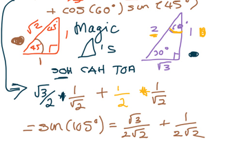 Trig - Find Exact Value Of Sin(105) | Educreations