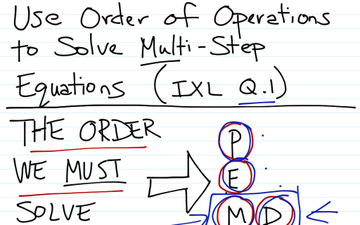 solve equations order of operations