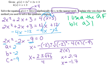 Linear—quadratic Systems Day 2 | Educreations