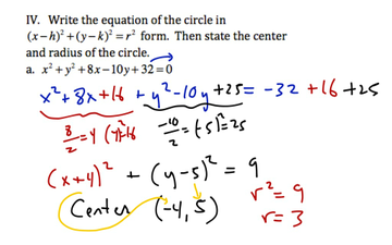 Exam #2 RG Equation Of Circle | Educreations