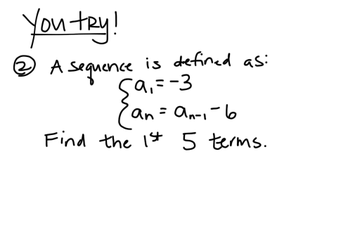recursive formula for arithmetic sequence definition