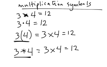 Multiplication Symbols | Educreations