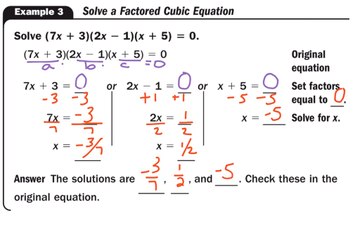 Solving Factored Quadratic and Cubic Equations | Educreations