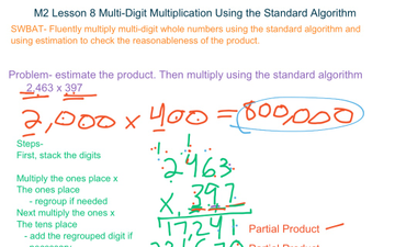 M2 Lesson 8 Multi-Digit Multiplication Using the Standard Algorithm ...
