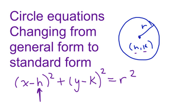 Circle Equation General Form To Standard Form | Educreations