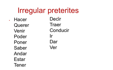 Irregular Preterites | Educreations