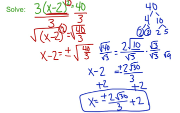 solve a quadratic equation using square roots