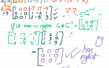 Maths Inverse Of Matrix G Using Gauss Jordan Method | Educreations