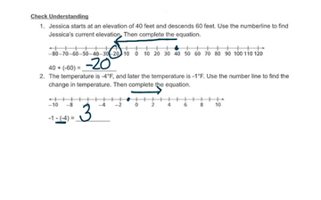 3.2 Add And Subtract A Negative Integer On A Number Line | Educreations